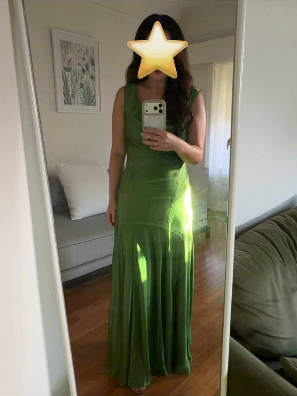 Anna Quan Keira Dress Satin Fern Green - Picture 8 of 10